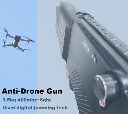 Jammer de drone 2000M 400mhz a 6GHz 7 bandas apenas 3,5kg de peso arma anti-drone portátil